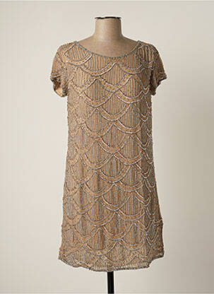 Robe courte manches courtes manches courtes beige BY SOPHIE femme