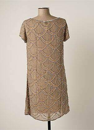 Robe courte manches courtes manches courtes beige BY SOPHIE femme