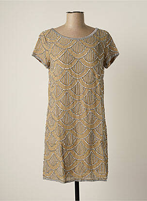 Robe courte manches courtes manches courtes beige BY SOPHIE femme