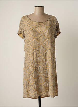 Robe courte manches courtes manches courtes beige BY SOPHIE femme