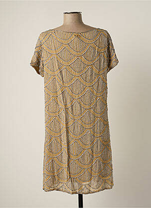 Robe courte manches courtes manches courtes beige BY SOPHIE femme