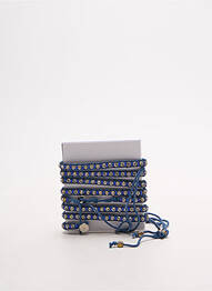 Bracelet matériaux cuir bleu MINE DE RIEN femme