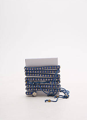 Bracelet matériaux cuir bleu MINE DE RIEN femme