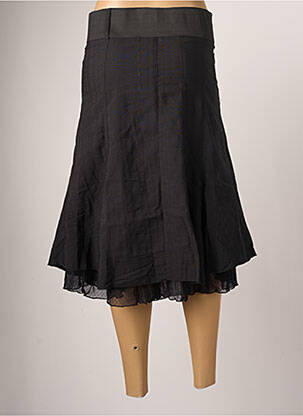 Jupe mi-longue coupe droite évasée sur le bas noir ARMAND THIERY femme