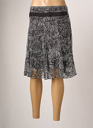 Jupe mi-longue coupe évasée noir INFLUX femme