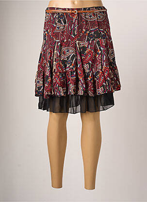 Jupe courte coupe évasée rouge MOKA'S femme