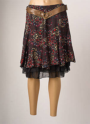 Jupe courte coupe évasée noir MOKA'S femme