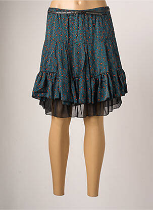 Jupe courte coupe évasée bleu MOKA'S femme