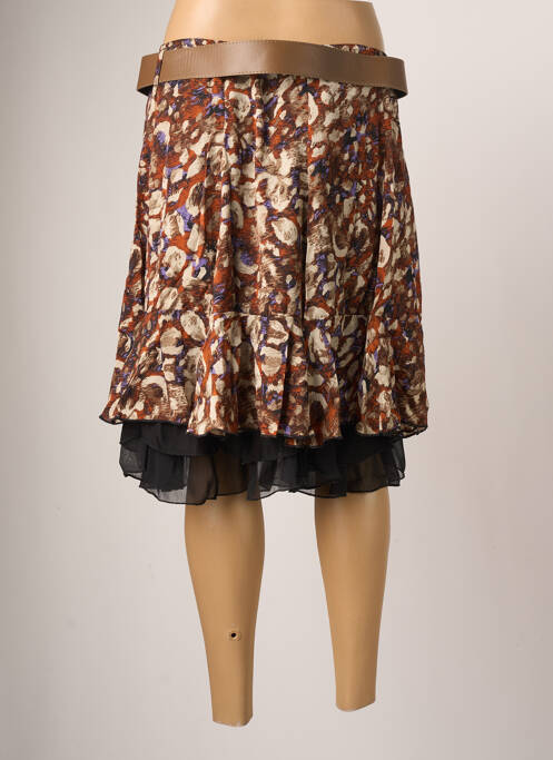 Jupe mi-longue marron MOKA'S pour femme