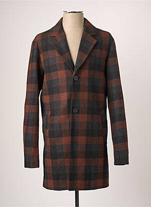 Manteau long coupe droite sans capuche marron JACK & JONES homme
