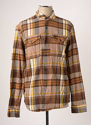 Chemise manches longues poches poitrine marron JACK & JONES homme