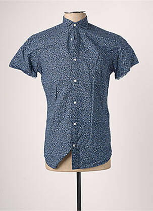 Chemise manches courtes coupe cintrée bleu JACK & JONES homme