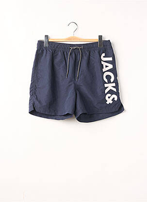 Short de bain effet matière satinée bleu JACK & JONES homme