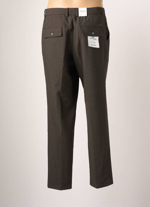 Pantalon droit stretch taille haute marron JACK & JONES homme