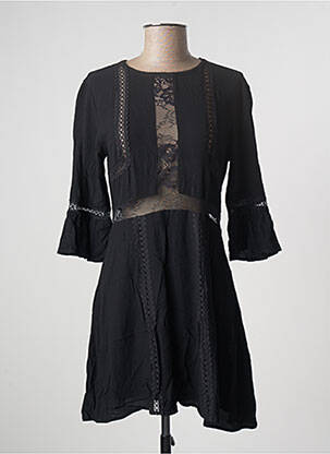 Robe courte manches 3/4 manches 3/4 noir CALIE femme