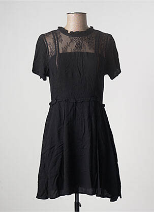 Robe courte fermeture zippée au dos manches courtes noir CALIE femme