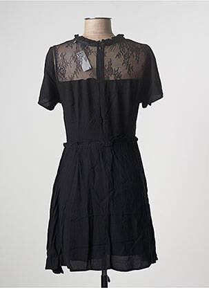 Robe courte fermeture zippée au dos manches courtes noir CALIE femme