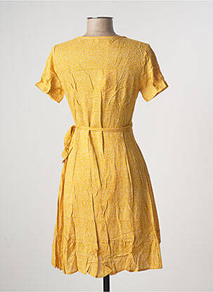 Robe mi-longue manches courtes manches courtes jaune CALIE femme