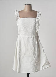 Robe courte coupe cintrée fines bretelles blanc CALIE femme