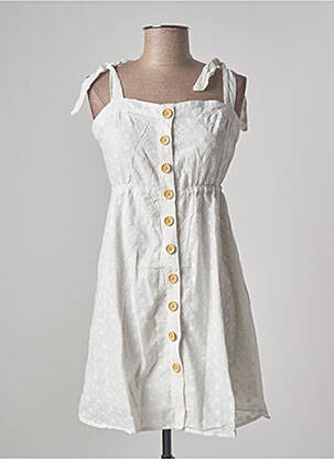 Robe courte coupe cintrée fines bretelles blanc CALIE femme