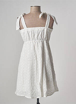 Robe courte coupe cintrée fines bretelles blanc CALIE femme