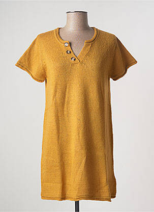 Robe pull jaune BLANCHEPORTE pour femme
