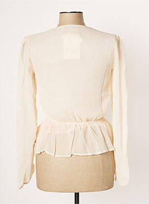 Blouse légère et transparente manches longues beige CALIE femme