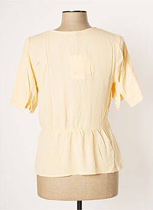 Blouse tissage crêpe manches courtes beige CALIE femme