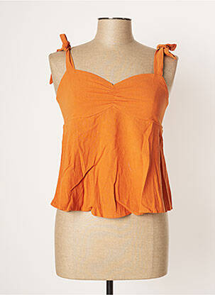 Top manches bretelles ajustables fines bretelles orange CALIE femme