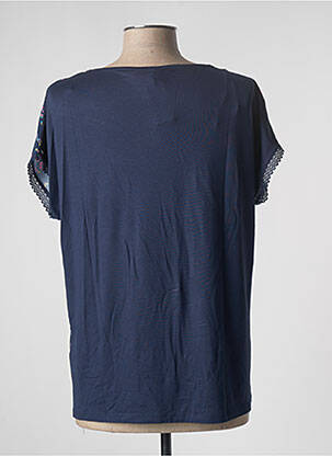 Top tissage crêpe manches courtes bleu DAMART femme