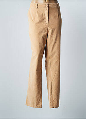 Pantalon chino fermeture zippée sous rabat boutonné taille normale beige DAMART femme