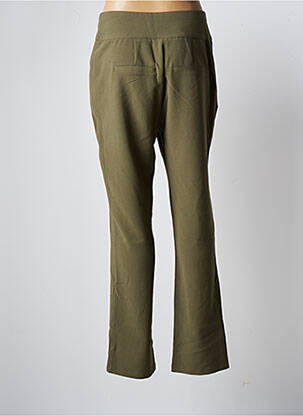 Pantalon droit tissage crêpe taille haute vert DAMART femme