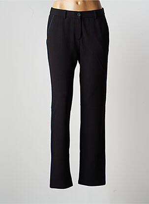 Pantalon chino broderie galons latéraux taille haute noir DAMART femme