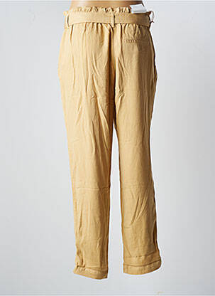Pantalon droit tissage popeline taille haute beige BONOBO femme
