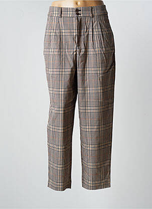 Pantalon droit stretch taille haute beige BONOBO femme