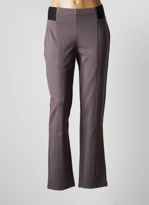 Pantalon slim taille élastique taille haute marron DAMART femme