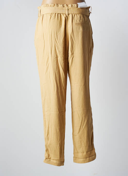 Pantalon droit tissage popeline taille haute beige BONOBO femme