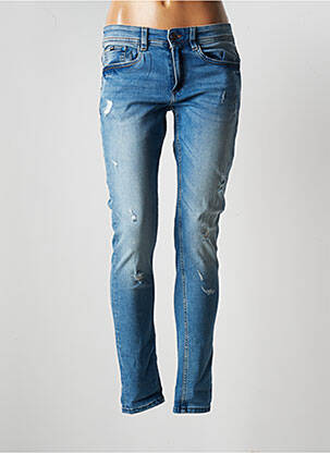Jeans coupe slim effet usé délavé taille normale bleu BONOBO femme