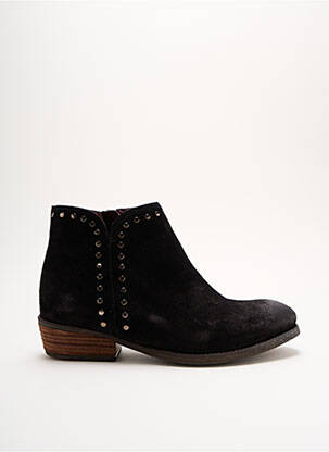Bottines/boots tissage satiné talon plat jusqu'à 3cm noir ALIWELL femme