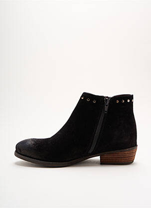 Bottines/boots tissage satiné talon plat jusqu'à 3cm noir ALIWELL femme