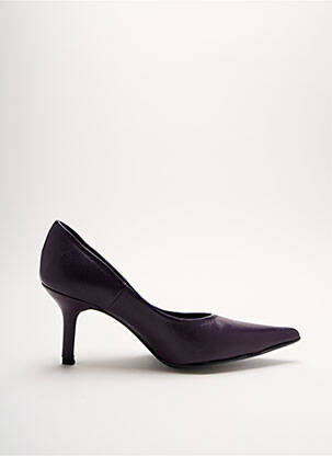 Escarpins tissage satiné talon de 4 à 6cm violet YVES DE BEAUMOND femme