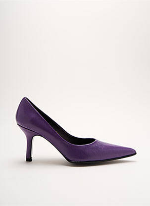 Escarpins matière lisse talon de 4 à 6cm violet YVES DE BEAUMOND femme