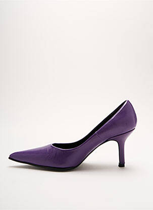 Escarpins tissage satiné talon de 4 à 6cm violet YVES DE BEAUMOND femme