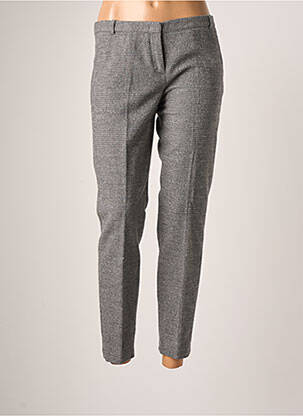 Pantalon 7/8 fermeture zippée sous rabat avec crochet taille normale gris FABIANA FILIPPI femme