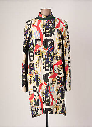 Robe courte fermeture zippée au dos manches longues beige BURBERRY femme