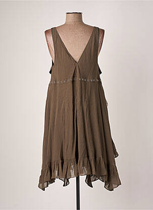 Robe mi-longue sans manche sans manche vert IRO femme