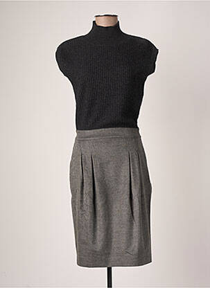 Robe pull tissage chiné manches courtes gris RICHMOND femme