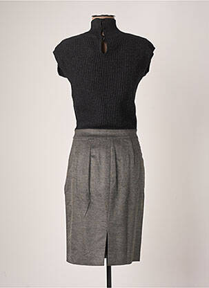 Robe pull tissage chiné manches courtes gris RICHMOND femme