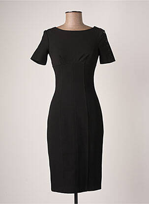 Robe mi-longue tissage crêpe manches courtes noir BURBERRY femme