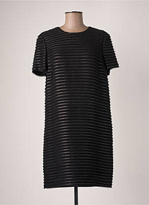Robe courte fermeture zippée au dos manches courtes noir BURBERRY femme